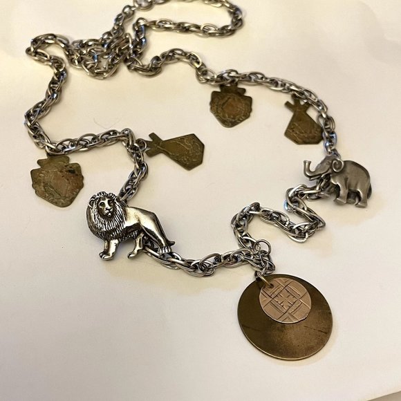 Mixed Metal Animal Charm Necklace - Picture 2 of 4